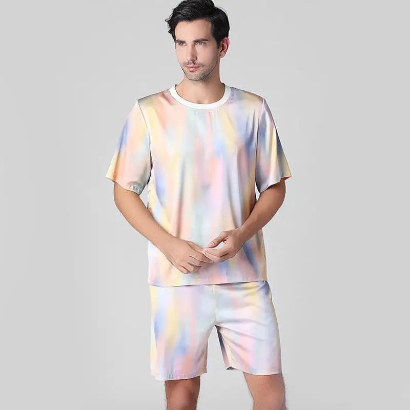 Piżama męska tie dye - Kolorowy / S