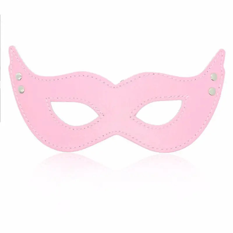 Prosta maska skórzana - Różowy / Uniwersalny