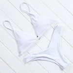 Prosty dwuczęściowy strój kąpielowy - Biały / S
