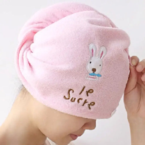Ręcznik na włosy z króliczkiem - Różowy / Uniwersalny