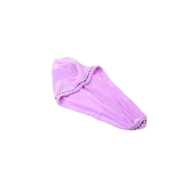 Ręcznik na włosy z ozdobnym wykończeniem - Różowy /