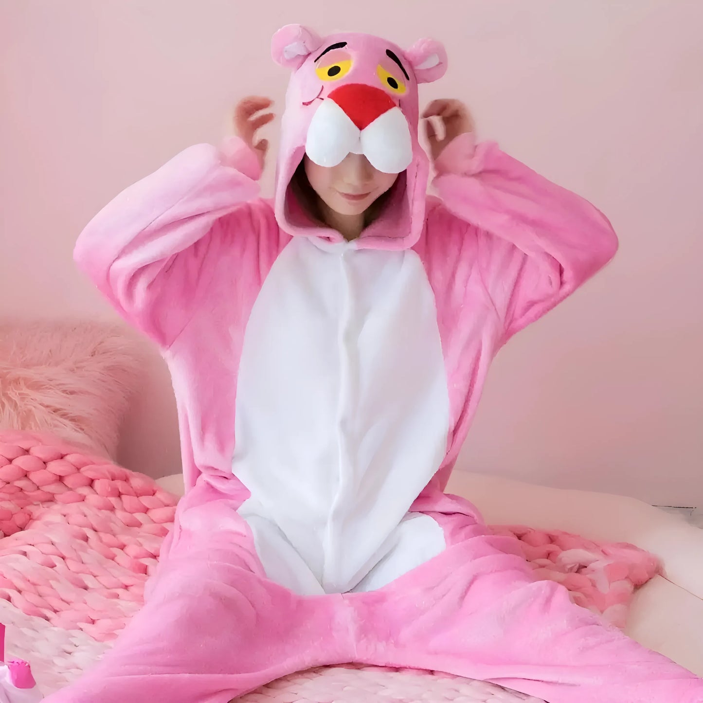 Różowy Onesie różowa pantera