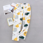 Spodnie do spania w kolorowe wzory - Żółty / S
