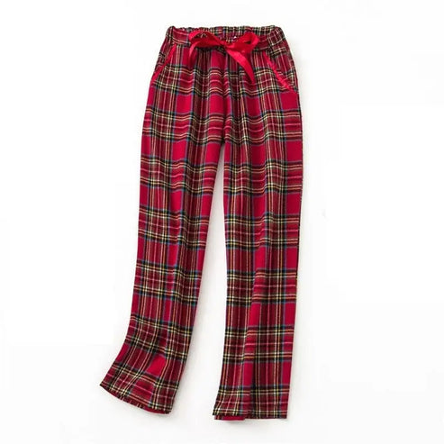 Spodnie do spania w kratkę - Czerwony / S/M