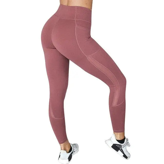 Sportowe legginsy z kieszenią - Różowy / M