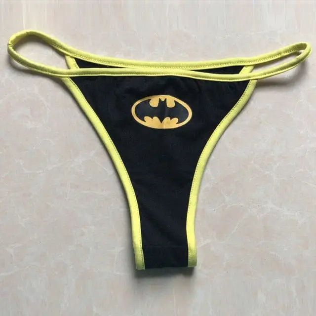 Stringi z logo superbohaterów - Czarny Batman / S