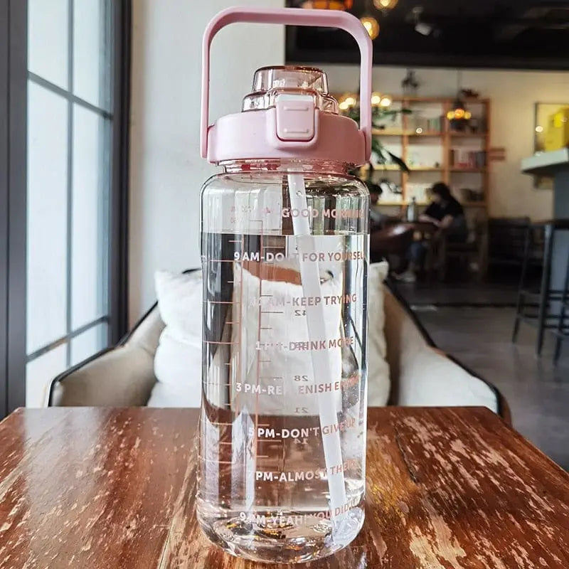 Transparentna butelka motywacyjna - Różowy / Uniwersalny