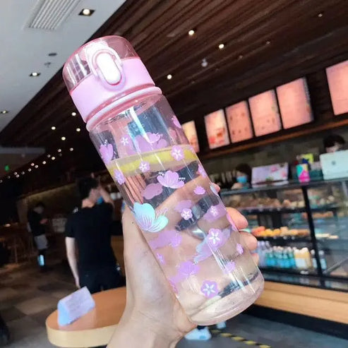 Transparentna butelka na wodę - Różowy
