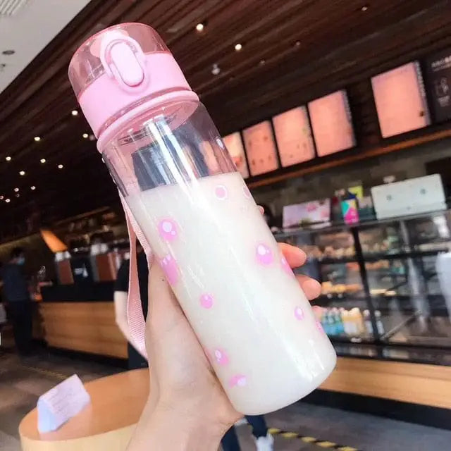 Transparentna butelka na wodę - Różowy