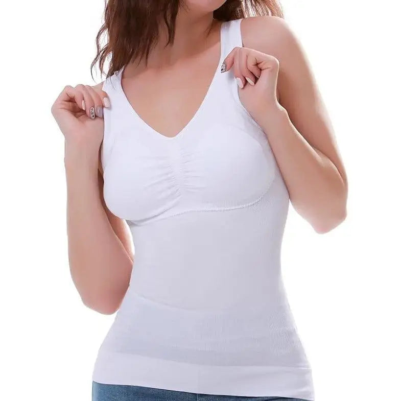 Wyszczuplająca koszulka damska - Biały / S