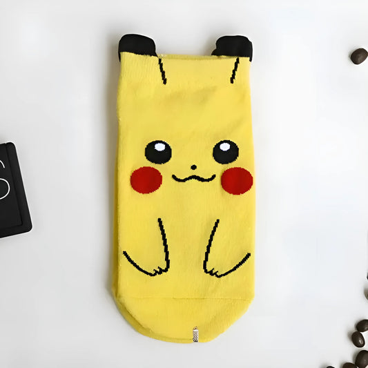 Żółty Skarpetki krótkie z nadrukami pokemonów